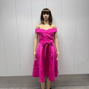 💖NEW! BARBIECORE FIT AND FLARE DRESS